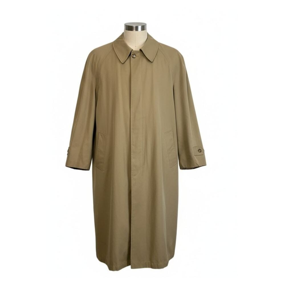 VTG Andhurst All Weather Coat Mens 46 Beige Long Zip Out Liner Classic Trench